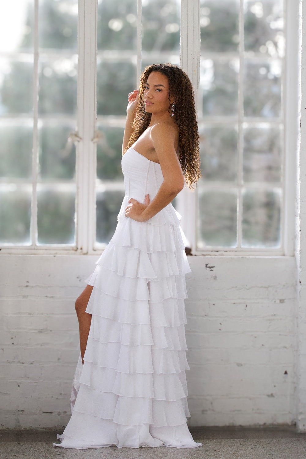 Miah Vega 24502 prom dress images.  Miah Vega 24502 is available in these colors: Black, Bright Pink, Peacock, Red, Light Turquoise, White, Yellow.