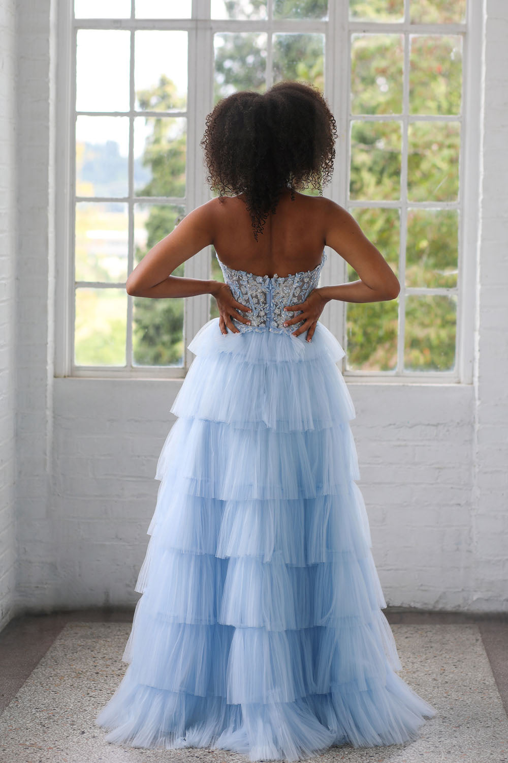 Miah Vega 24505 prom dress images.  Miah Vega 24505 is available in these colors: Black, Light Blue, Light Pink, White.