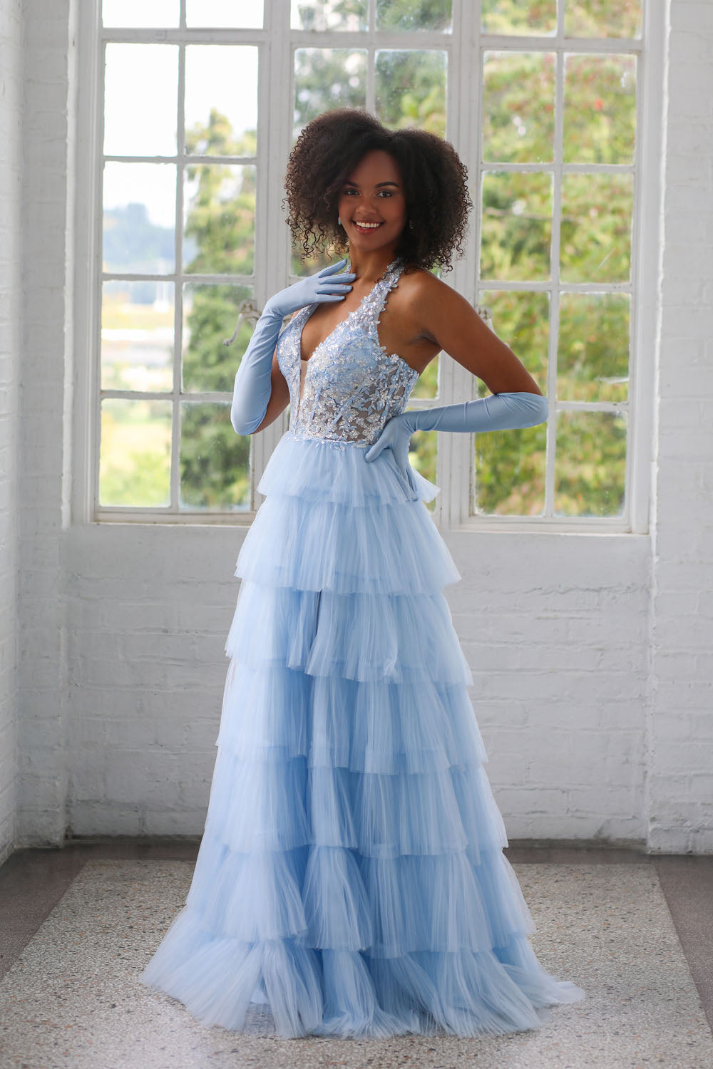 Miah Vega 24505 prom dress images.  Miah Vega 24505 is available in these colors: Black, Light Blue, Light Pink, White.