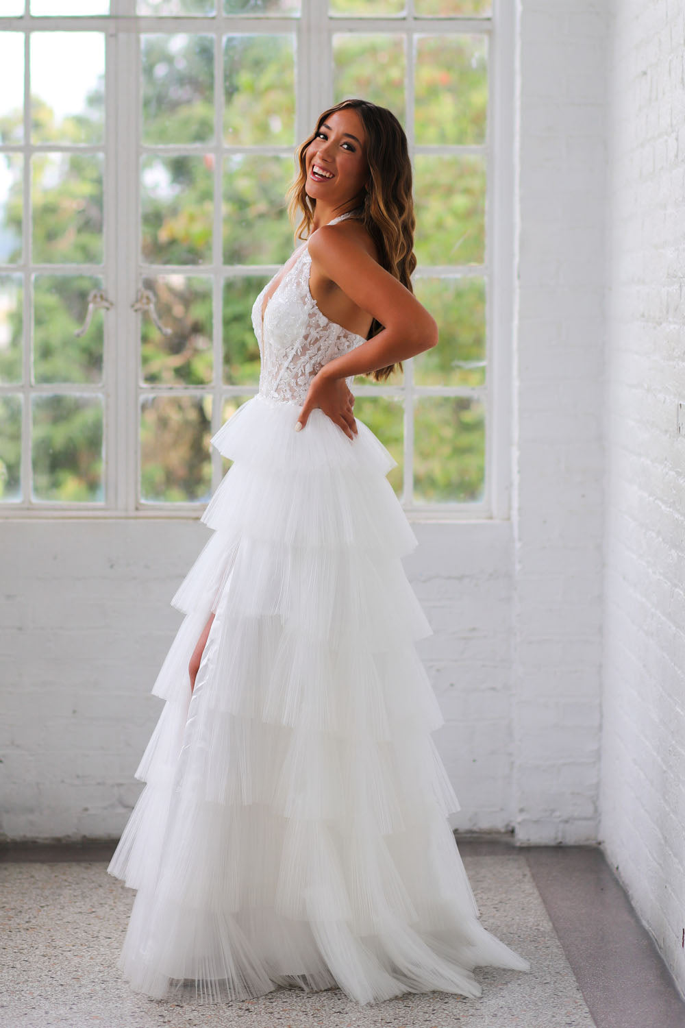 Miah Vega 24505 prom dress images.  Miah Vega 24505 is available in these colors: Black, Light Blue, Light Pink, White.