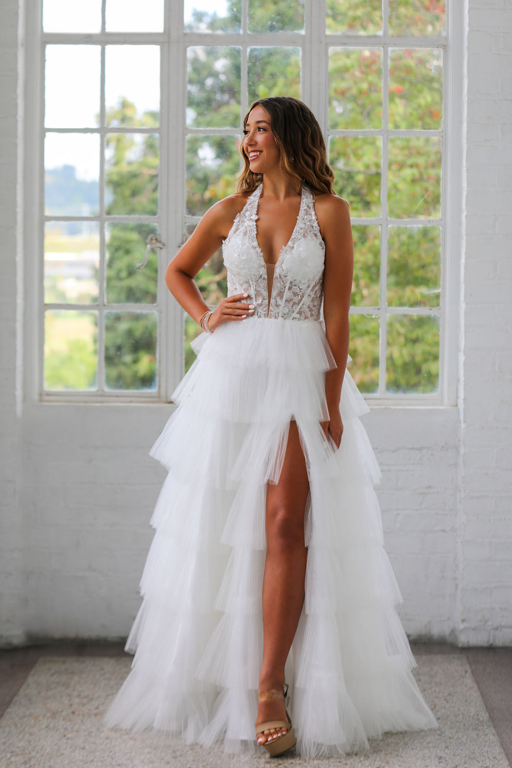 Miah Vega 24505 prom dress images.  Miah Vega 24505 is available in these colors: Black, Light Blue, Light Pink, White.