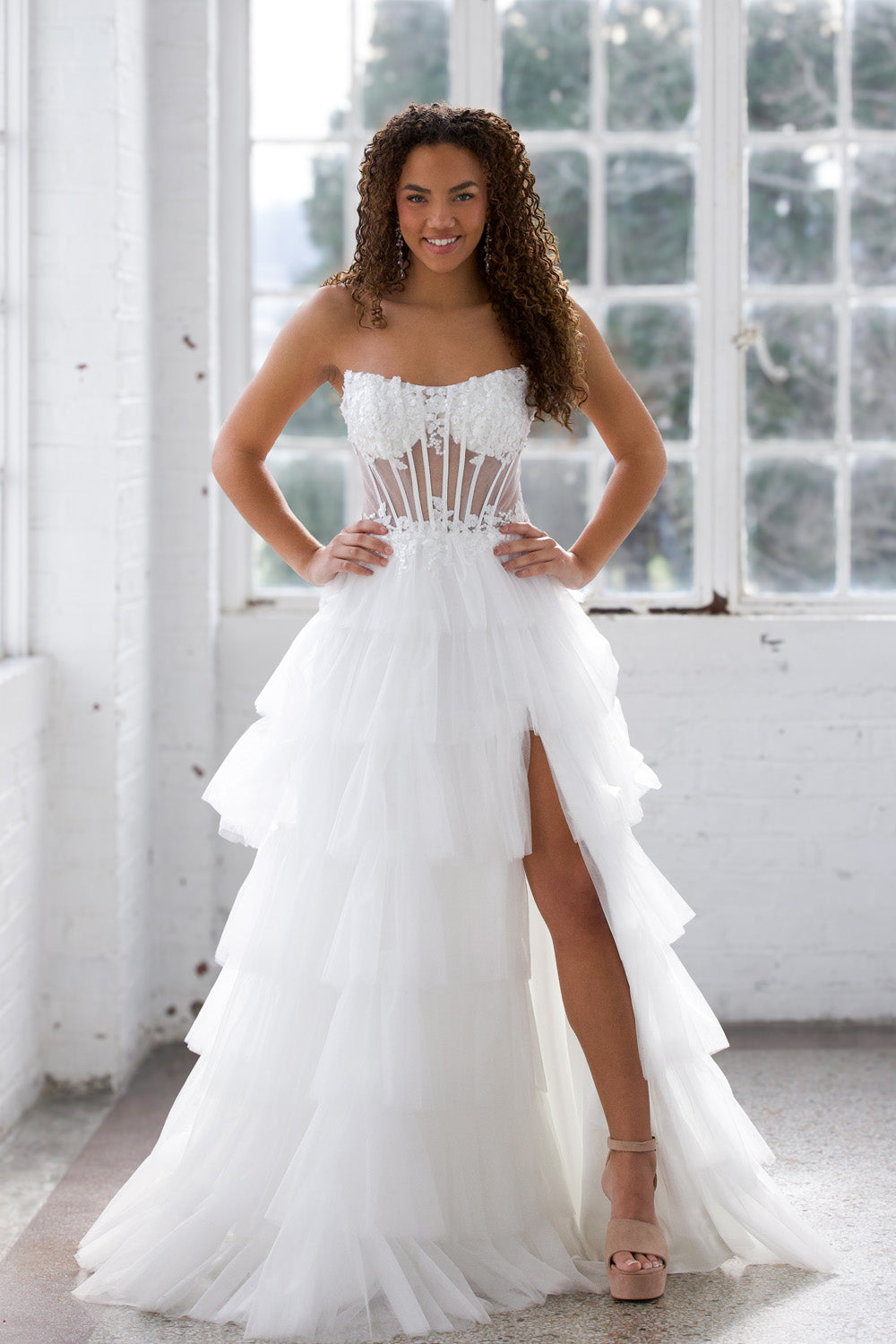 Miah Vega 24507 prom dress images.  Miah Vega 24507 is available in these colors: Blush, White.