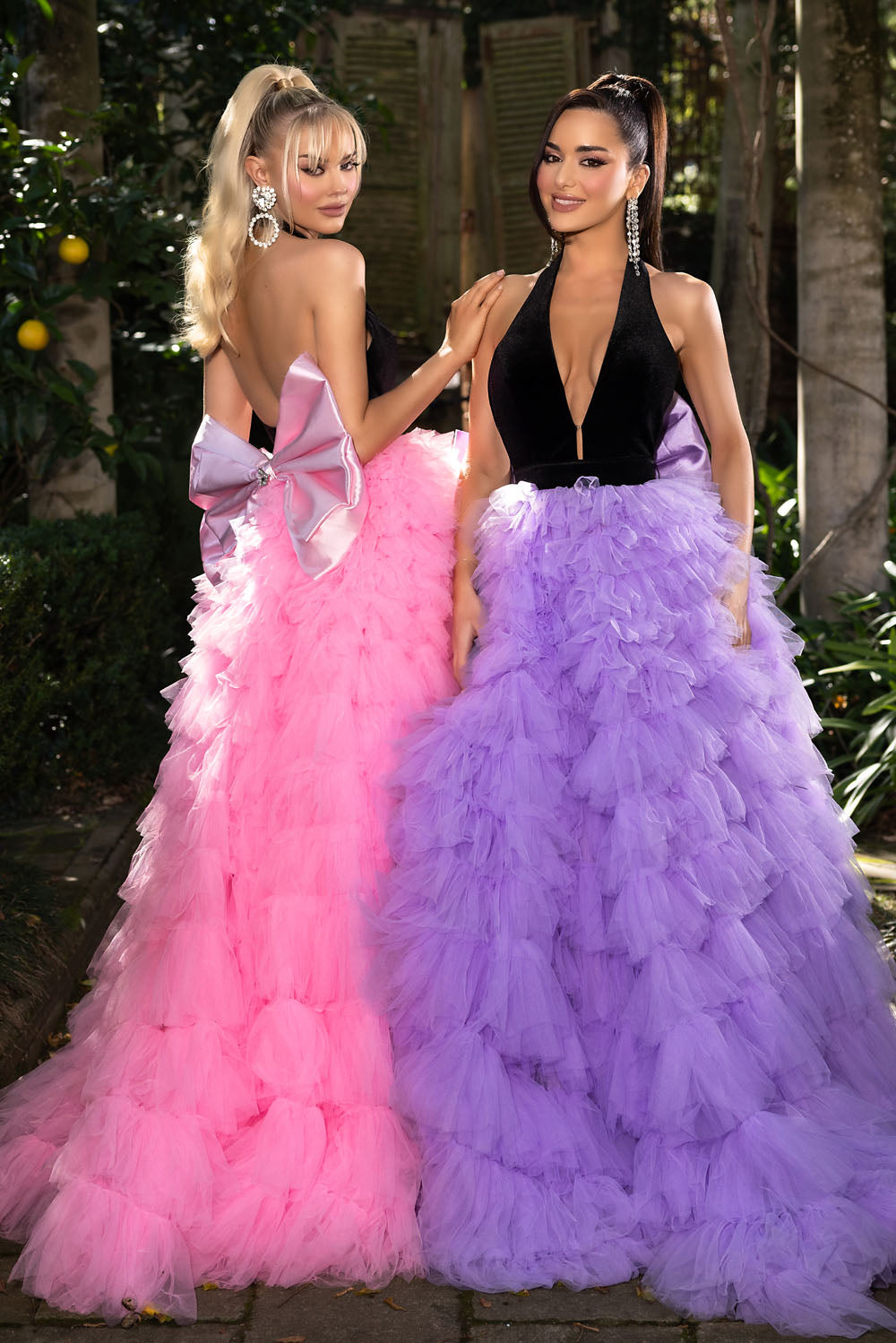 Portia and Scarlett PS24681 prom dress images.  Portia and Scarlett PS24681 is available in these colors: Black Cream, Black Pink, Black Lilac.