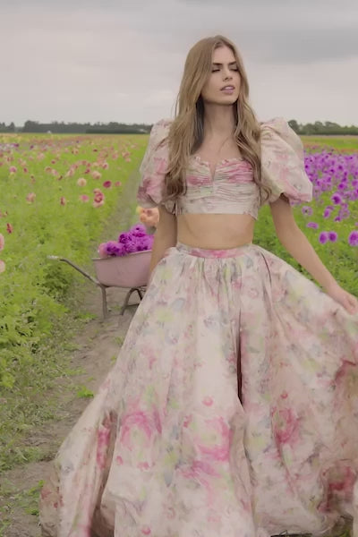 Sherri Hill 56248 prom dress video.  Sherri Hill 56248 is available in these colors: Blush Print.