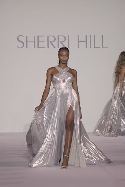 Sherri Hill 56195 prom dress video.  Sherri Hill 56195 is available in these colors: Silver, Gold.