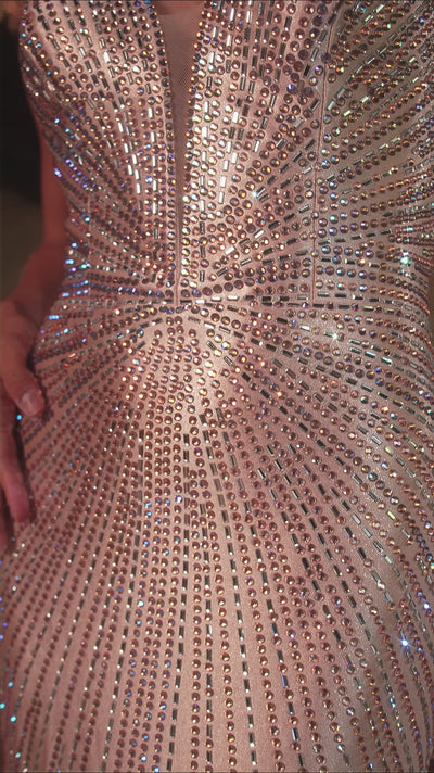 Rachel Allan 70714 prom dress video.  Rachel Allan 70714 is available in these colors: Champagne, Ocean, Red.
