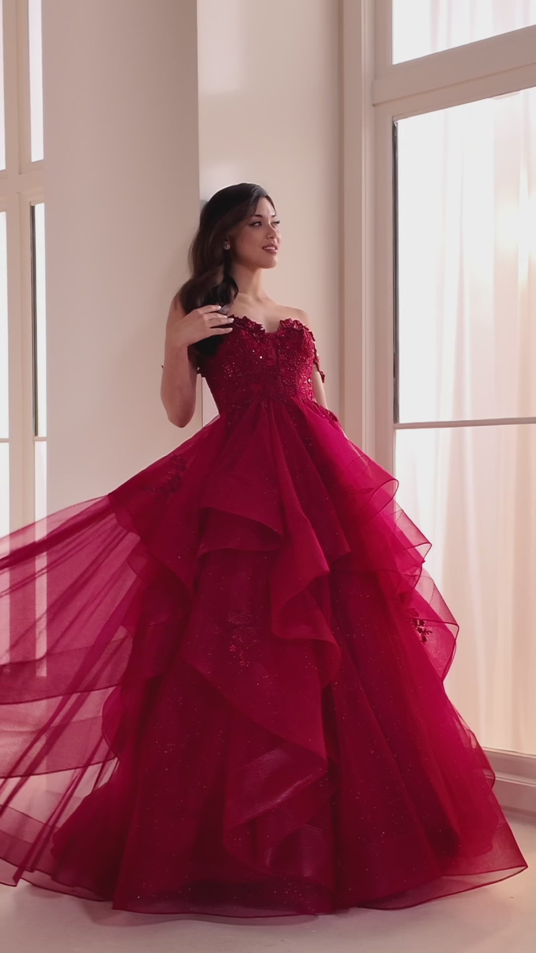 Ellie Wilde EW35084 prom dress video.  Ellie Wilde EW35084 is available in these colors: Bluebell, Teal, Royal Blue, Hot Pink, Emerald.