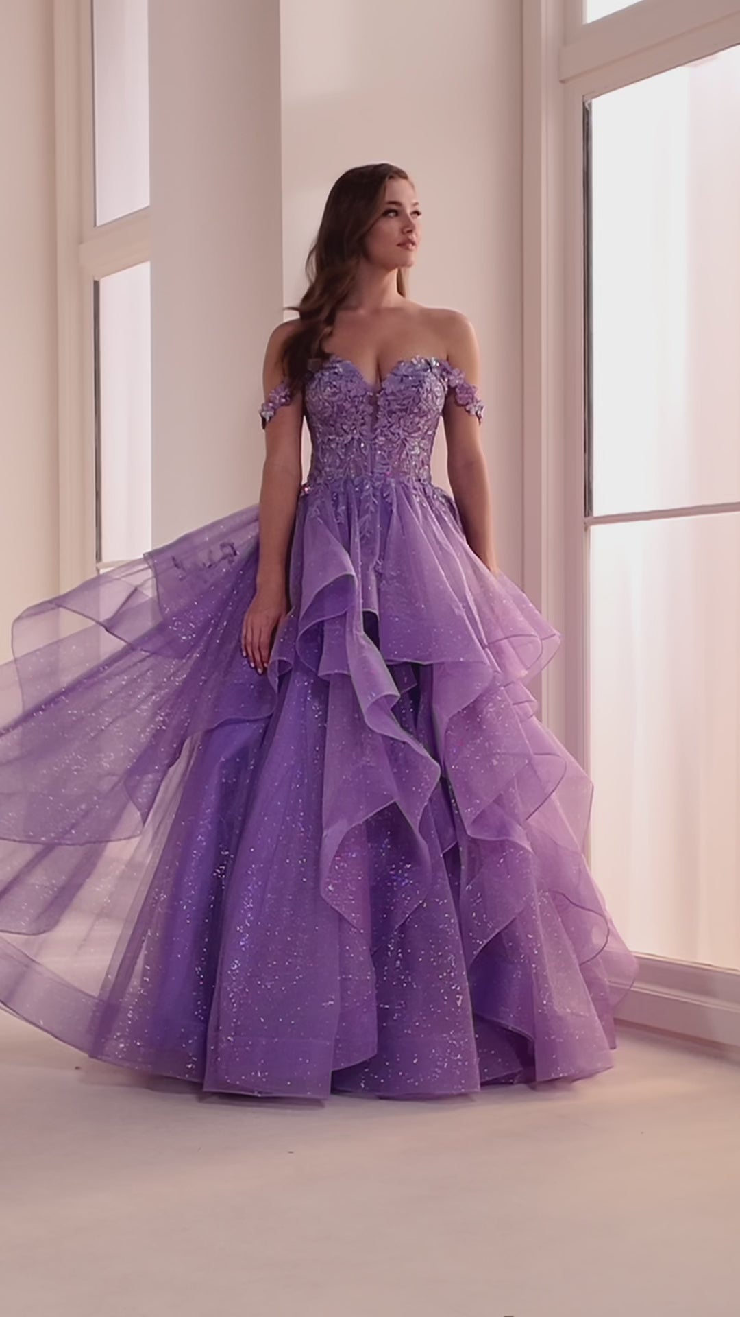 Ellie Wilde EW35084 prom dress video.  Ellie Wilde EW35084 is available in these colors: Bluebell, Teal, Royal Blue, Hot Pink, Emerald.
