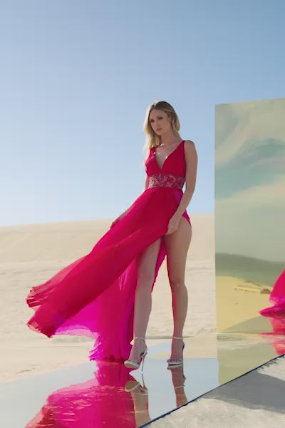 Sherri Hill 56700 prom dress video.  Sherri Hill 56700 is available in these colors: Red Fuchsia.