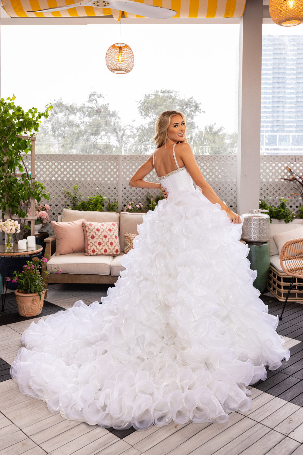 Rachel Allan 50365 prom dress images.  Rachel Allan 50365 is available in these colors: Fuchsia , White.