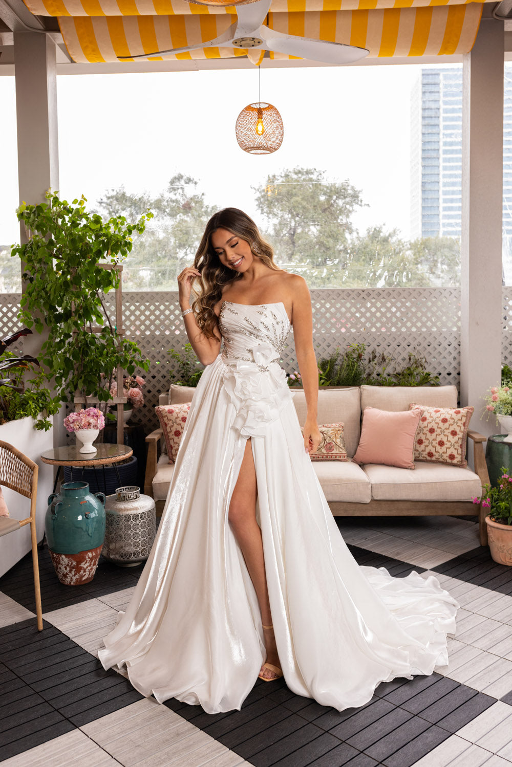 Rachel Allan 50368 prom dress images.  Rachel Allan 50368 is available in these colors: Powder Blue, White.