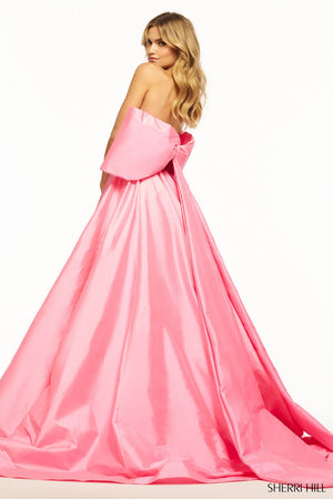 Sherri Hill 56016 prom dress images.  Sherri Hill 56016 is available in these colors: Blue, Candy Pink, Jade, Aqua, Red, Bright Yellow, Chartreuse, Bright Fuchsia.