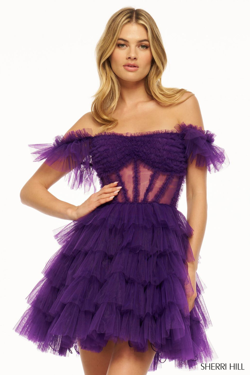 Purple fur dress