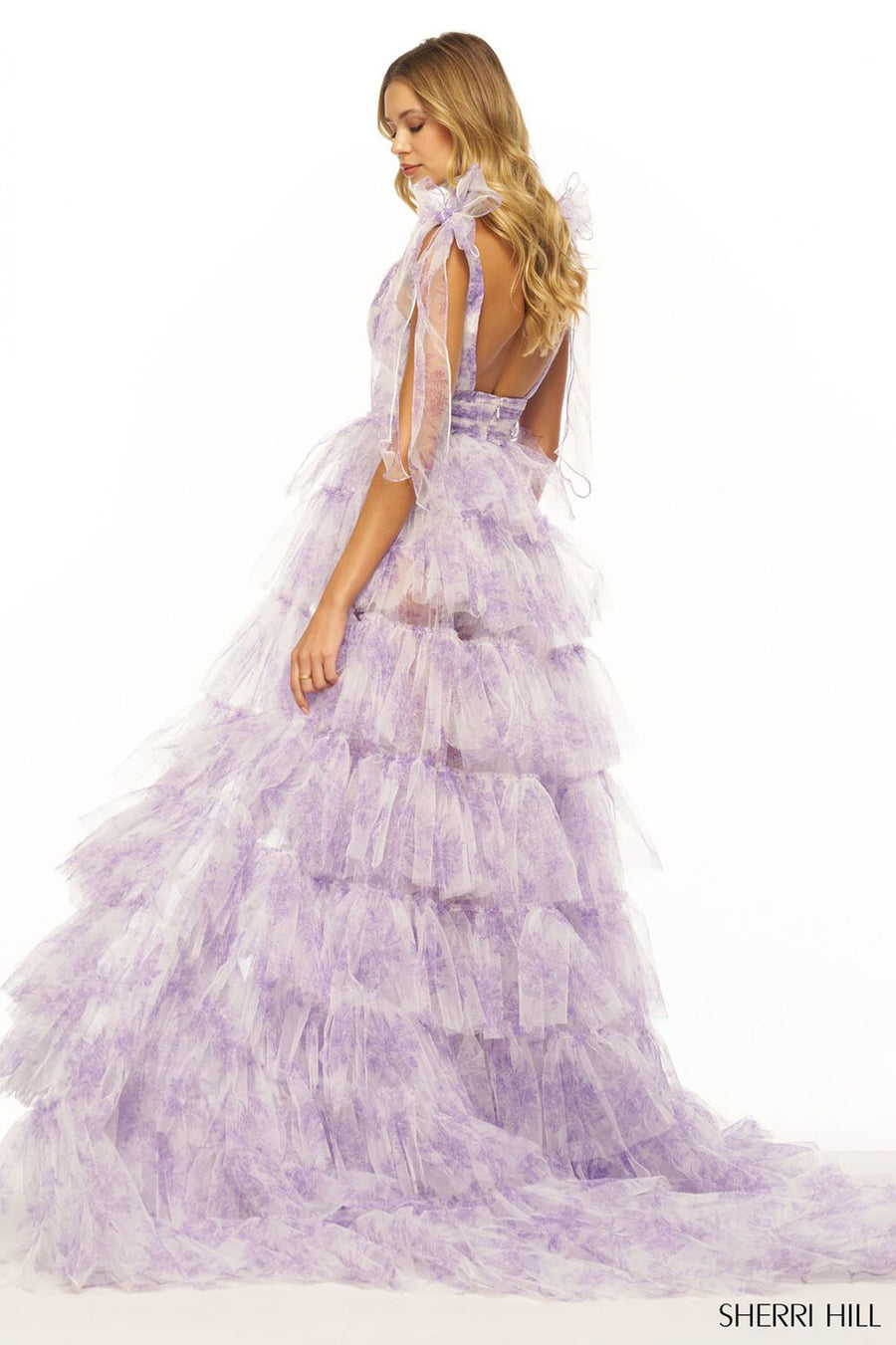 Sherri Hill 56242 prom dress images.  Sherri Hill 56242 is available in these colors: Print.