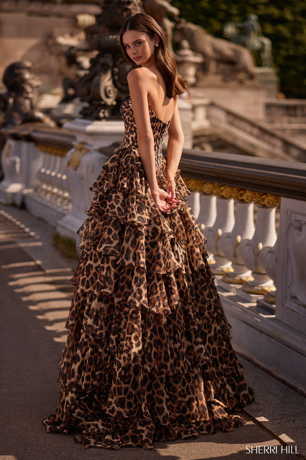 Sherri Hill 57733 prom dress images.  Sherri Hill 57733 is available in these colors: Leopard.