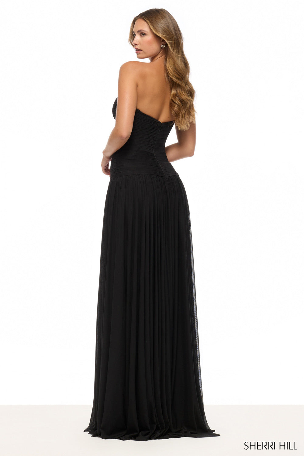 Sherri Hill 57806 prom dress images.  Sherri Hill 57806 is available in these colors: Black, Navy, Ivory, Red.
