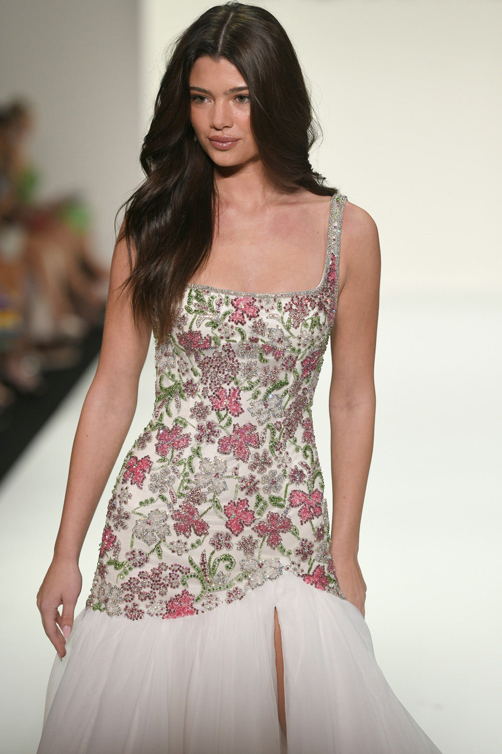 Sherri Hill 67175 prom dress images.  Sherri Hill 67175 is available in these colors: Ivory Multi