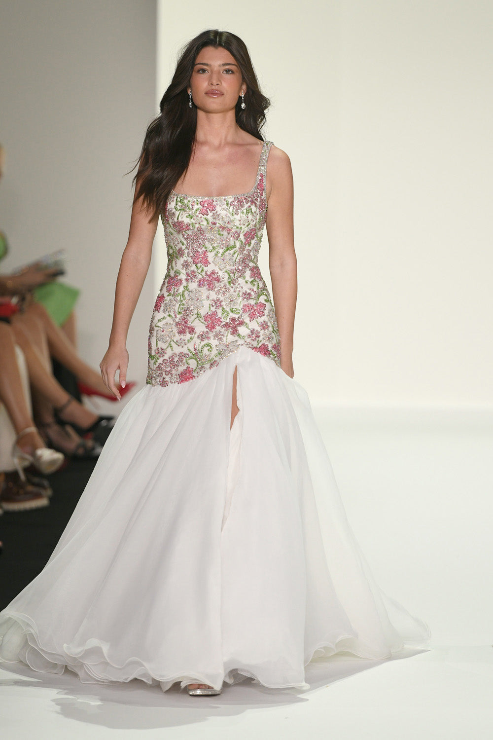 Sherri Hill 67175 prom dress images.  Sherri Hill 67175 is available in these colors: Ivory Multi