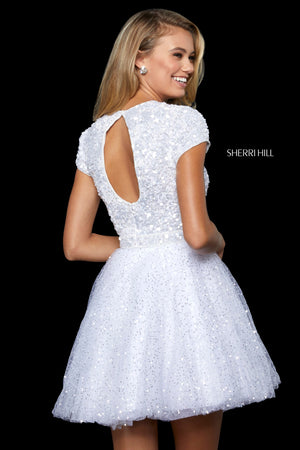Sherri Hill 52163 prom dress images.  Sherri Hill 52163 is available in these colors: Ivory.