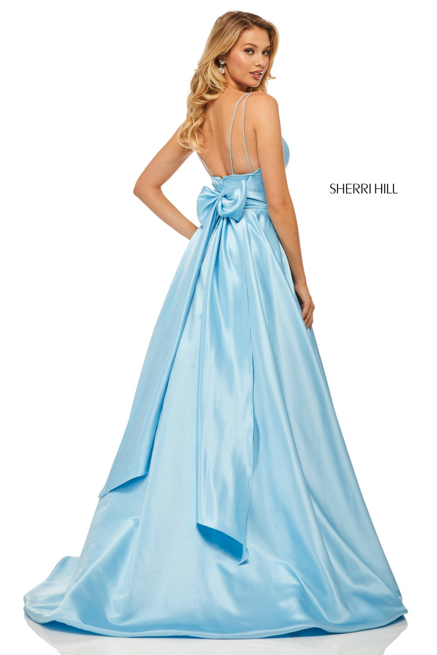 Sherri Hill 52926 prom dress images.  Sherri Hill 52926 is available in these colors: Lilac; Black; Emerald; Red; Navy; Royal; Light Blue.