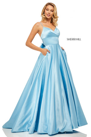 Sherri Hill 52926 prom dress images.  Sherri Hill 52926 is available in these colors: Lilac; Black; Emerald; Red; Navy; Royal; Light Blue.