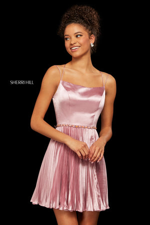 Sherri Hill 53111 prom dress images.  Sherri Hill 53111 is available in these colors: Turquoise; Wine; Jade; Navy; Rose.