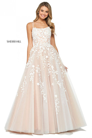 Sherri Hill 53116 prom dress images.  Sherri Hill 53116 is available in these colors: Black, Gold, Yellow, Light Blue, Blush, Red, Ivory Nude, Lilac, Navy, Wine, Bright Pink, Coral.