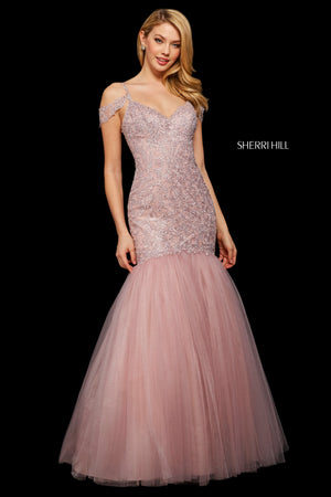 Sherri Hill 53140 prom dress images.  Sherri Hill 53140 is available in these colors: Ivory Gold; Blush; Rose Gold; Wine.
