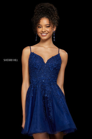 Sherri Hill 53157 prom dress images.  Sherri Hill 53157 is available in these colors: Champagne; Blush; Ivory; Emerald; Black; Navy.