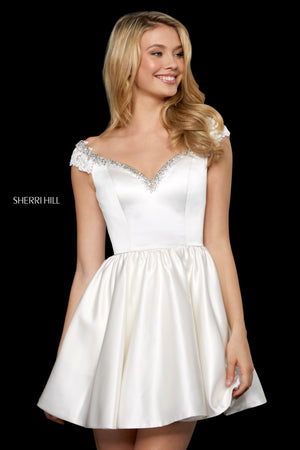 Sherri Hill 53260 prom dress images.  Sherri Hill 53260 is available in these colors: Ivory.