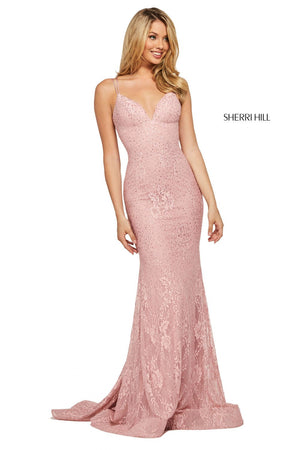 Sherri Hill 53364 prom dress images.  Sherri Hill 53364 is available in these colors: Pink, Navy, Royal, Red, Ivory, Black, Aqua.