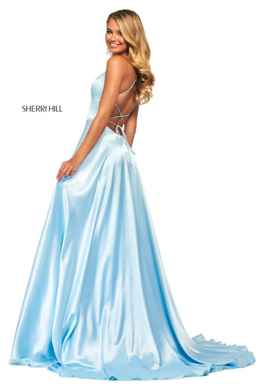 Sherri Hill 53498 prom dress images.  Sherri Hill 53498 is available in these colors: Emerald, Ruby, Black, Royal, Red, Navy, Mocha, Lilac, Gold, Light Blue, Ivory, Rose, Yellow, Aqua, Coral, Wine, Turquoise, Candy Pink.