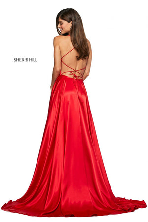 Sherri Hill 53498 prom dress images.  Sherri Hill 53498 is available in these colors: Emerald, Ruby, Black, Royal, Red, Navy, Mocha, Lilac, Gold, Light Blue, Ivory, Rose, Yellow, Aqua, Coral, Wine, Turquoise, Candy Pink.