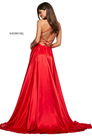 Sherri Hill 53498 prom dress images.  Sherri Hill 53498 is available in these colors: Emerald, Ruby, Black, Royal, Red, Navy, Mocha, Lilac, Gold, Light Blue, Ivory, Rose, Yellow, Aqua, Coral, Wine, Turquoise, Candy Pink.