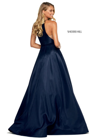 Sherri Hill 53659 prom dress images.  Sherri Hill 53659 is available in these colors: Black, Pink, Ivory, Navy, Red.