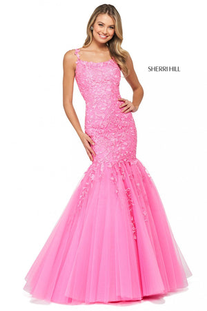 Sherri Hill 53826 prom dress images.  Sherri Hill 53826 is available in these colors: Blush, Lilac, Coral, Ivory Nude, Light Blue, Yellow, Bright Pink, Gold, Black, Red.