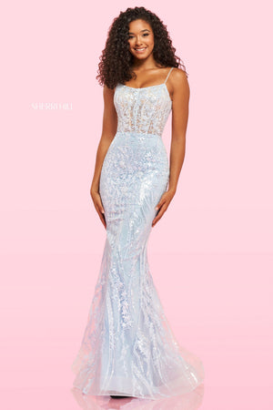 Sherri Hill 54275 prom dress images.  Sherri Hill 54275 is available in these colors: Light Blue.