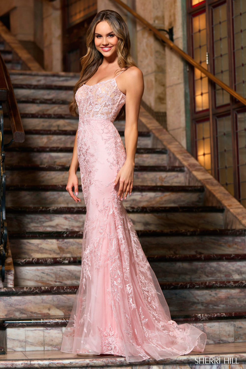 Pink Tulle Lace A-line Sweetheart Prom Dresses MP683 | Musebridals