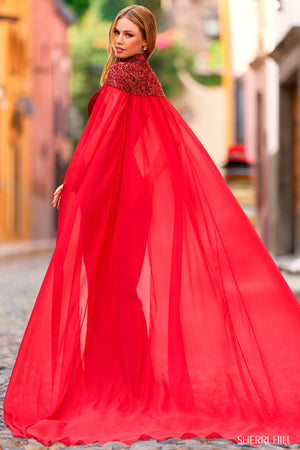 Sherri Hill 55294 prom dress images. Sherri Hill 55294 is available in these colors: Ivory, Red, Black, Watermelon.