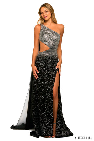 Sherri Hill 55318 prom dress images. Sherri Hill 55318 is available in these colors: Red Red, Ivory Silver, Light Blue Silver, Black Silver, Lilac Silver, Pink Silver, Silver Silver, Royal Royal, Peacock Peacock.