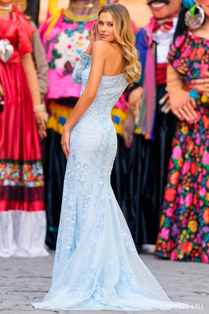 Sherri Hill 55330 prom dress images.  Sherri Hill 55330 is available in these colors: Lilac, Ivory Nude, Red, Ivory, Black, Light Blue.