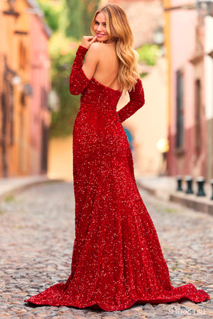 Sherri Hill 55377 prom dress images.  Sherri Hill 55377 is available in these colors: Black, Ivory, Emerald, Fuchsia, Light Blue, Red, Royal, Purple.