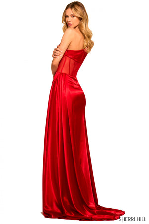 Sherri Hill 55388 prom dress images.  Sherri Hill 55388 is available in these colors: Red, Royal, Navy, Black, Emerald, Fuchsia.