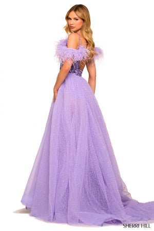 Sherri Hill 55441 prom dress images.  Sherri Hill 55441 is available in these colors: Periwinkle, Lilac.