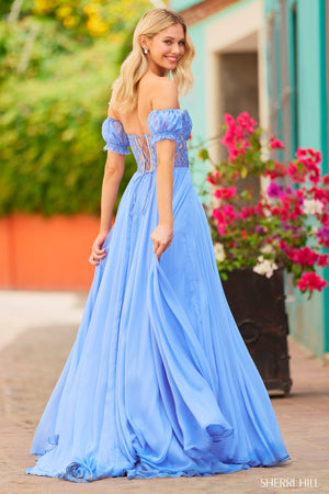 Sherri Hill 55482 prom dress images. Sherri Hill 55482 is available in these colors: Black, Periwinkle, Light Blue, Aqua, Bright Pink, Ivory, Royal, Red, Lilac.