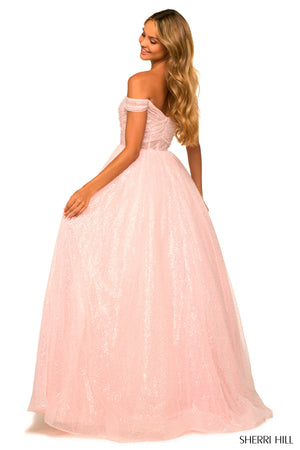 Sherri Hill 55503 prom dress images.  Sherri Hill 55503 is available in these colors: Ivory, Light Pink, Light Blue.