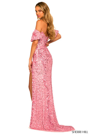 Sherri Hill 55516 prom dress images. Sherri Hill 55516 is available in these colors: Emerald, Light Pink.
