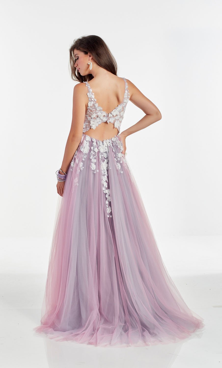 Pink and silver prom dress hotsell