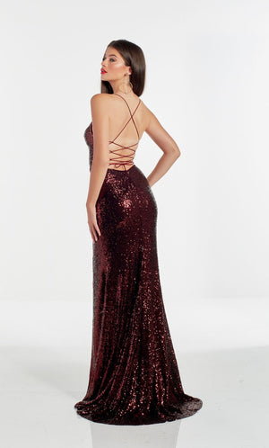 Alyce Paris 60948 prom dress images.  Alyce Paris 60948 is available in these colors: Burgundy,  Royal,  Charcoal,  Pine.