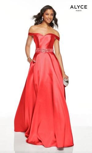 Alyce Paris 1502 prom dress images.  Alyce Paris 1502 is available in these colors: Pink Alabaster, Sea Glass, Red, French Blue, Midnight.